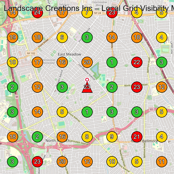 Landscape Creations Inc Landscape Designer GeoGrid ranking map for None